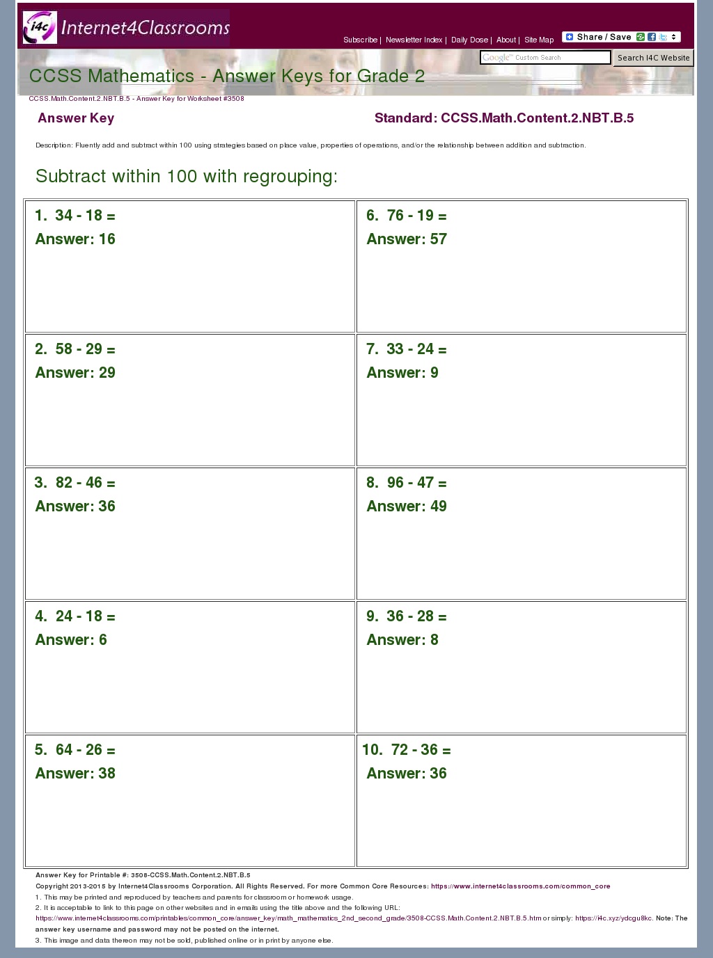 Answer Key Download - Worksheet #3508. CCSS.Math.Content.2 ...