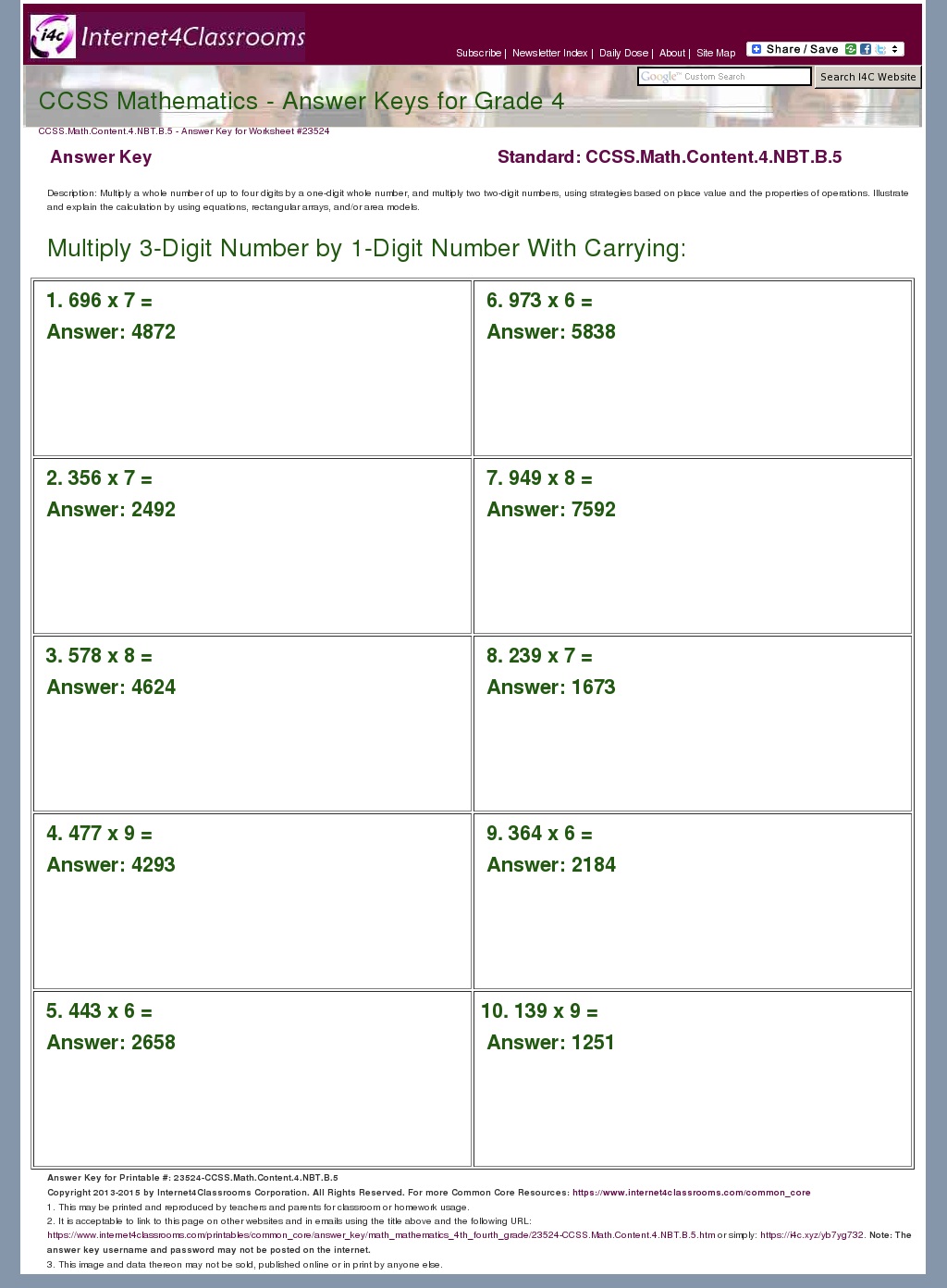 4 Nbt 1 Worksheet