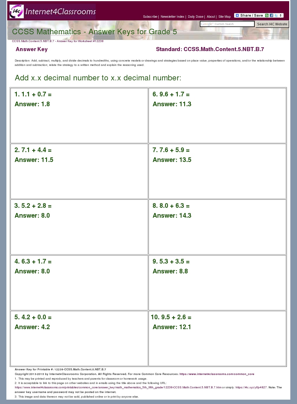 answer key download worksheet 12238 ccssmathcontent5nbtb7