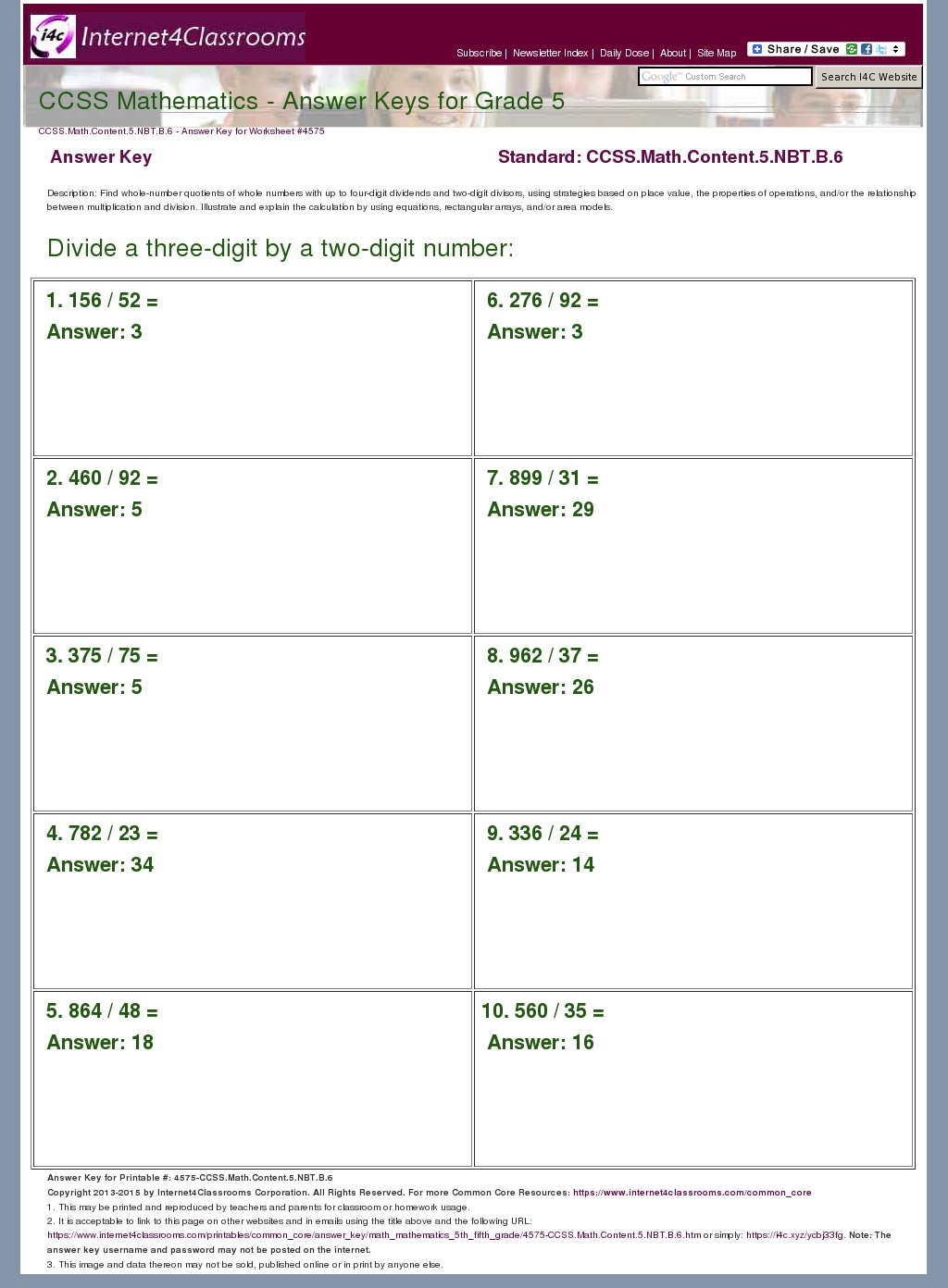 answer key download worksheet 4575 ccssmathcontent5nbtb6