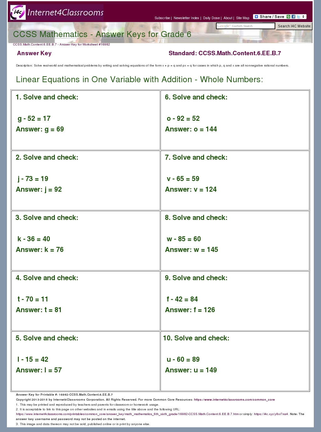 Ccss Math Content 7 Ee A 1 Worksheets