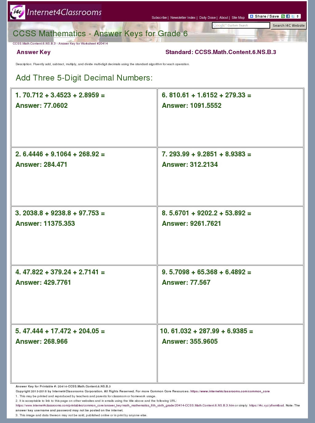 answer key download worksheet 20414 ccssmathcontent