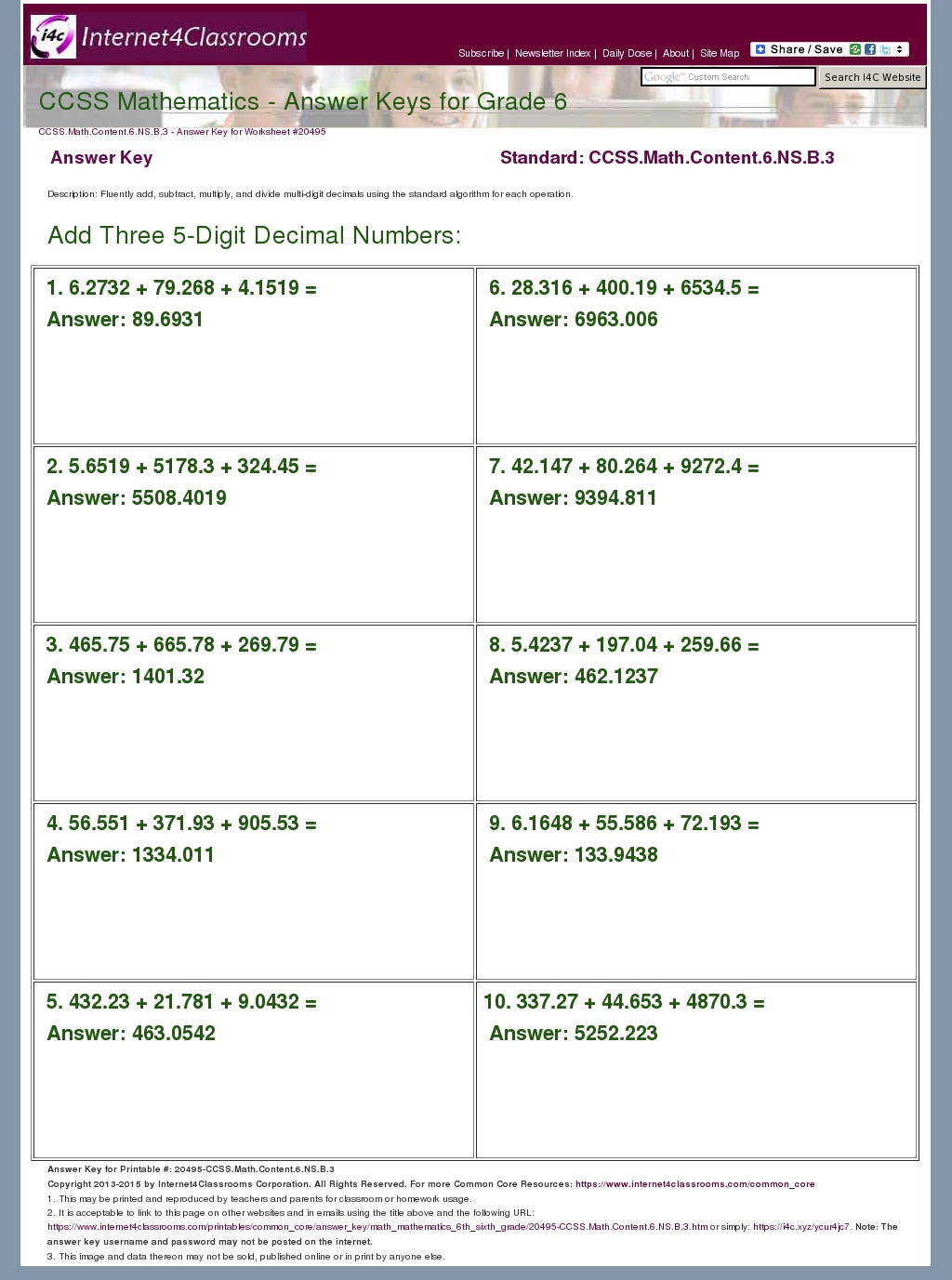 answer key download worksheet 20495 ccssmathcontent