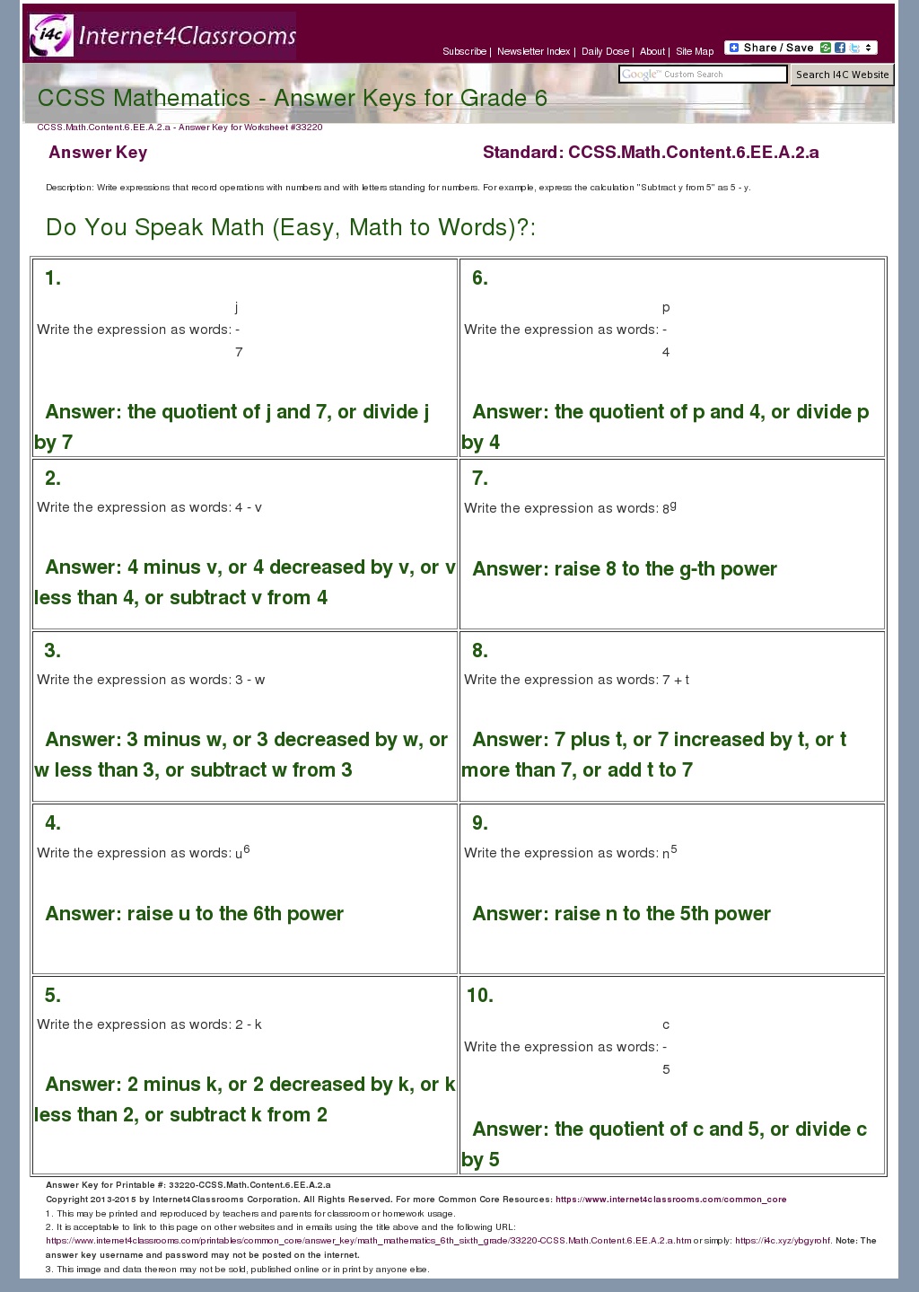 answer key download worksheet 33220 ccssmathcontent