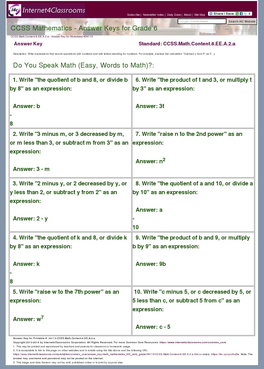 Ccss Math Content 7 Rp A 1 Worksheet